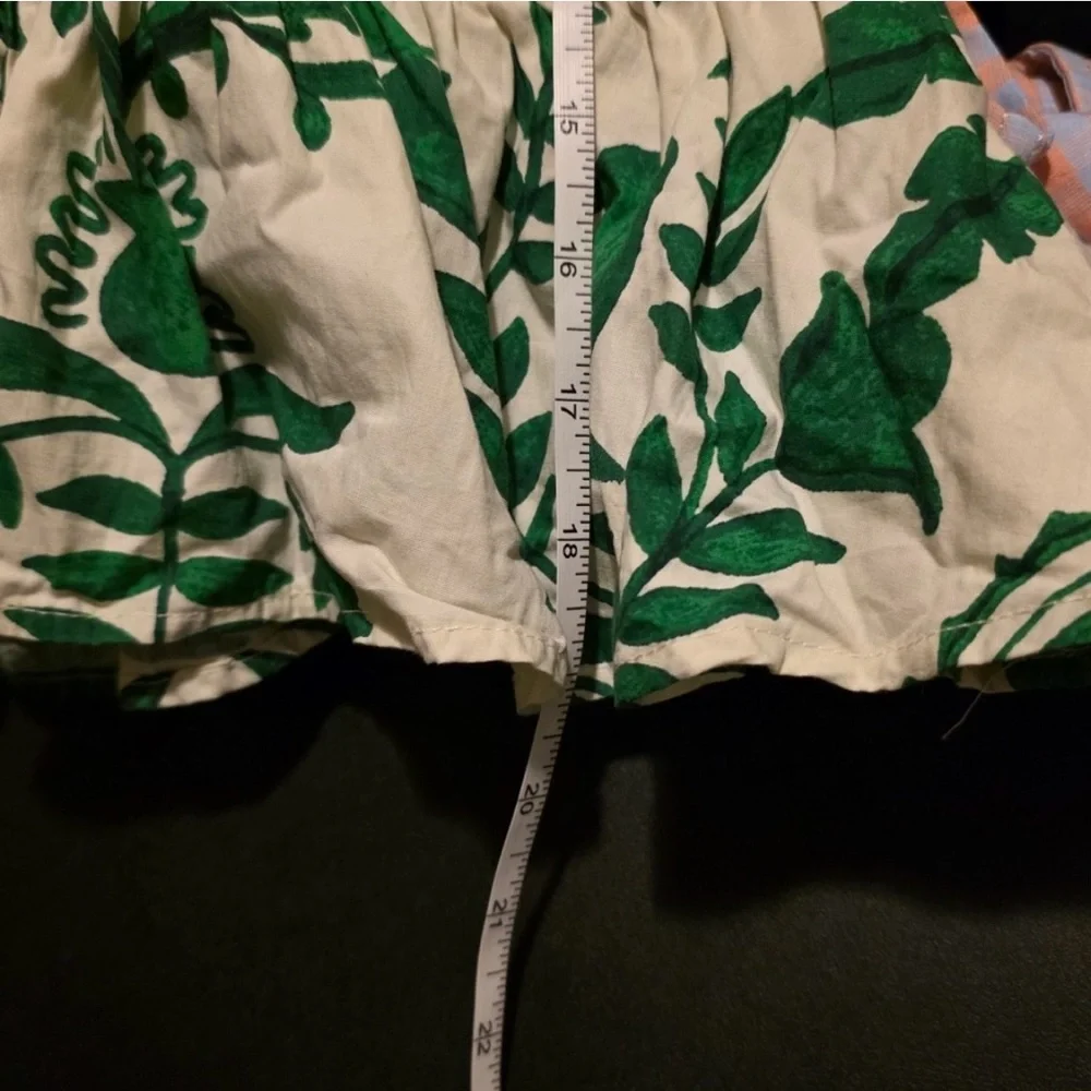 BOTF Green Leaf Print Peplum Women's Top - Picture 6 of 7